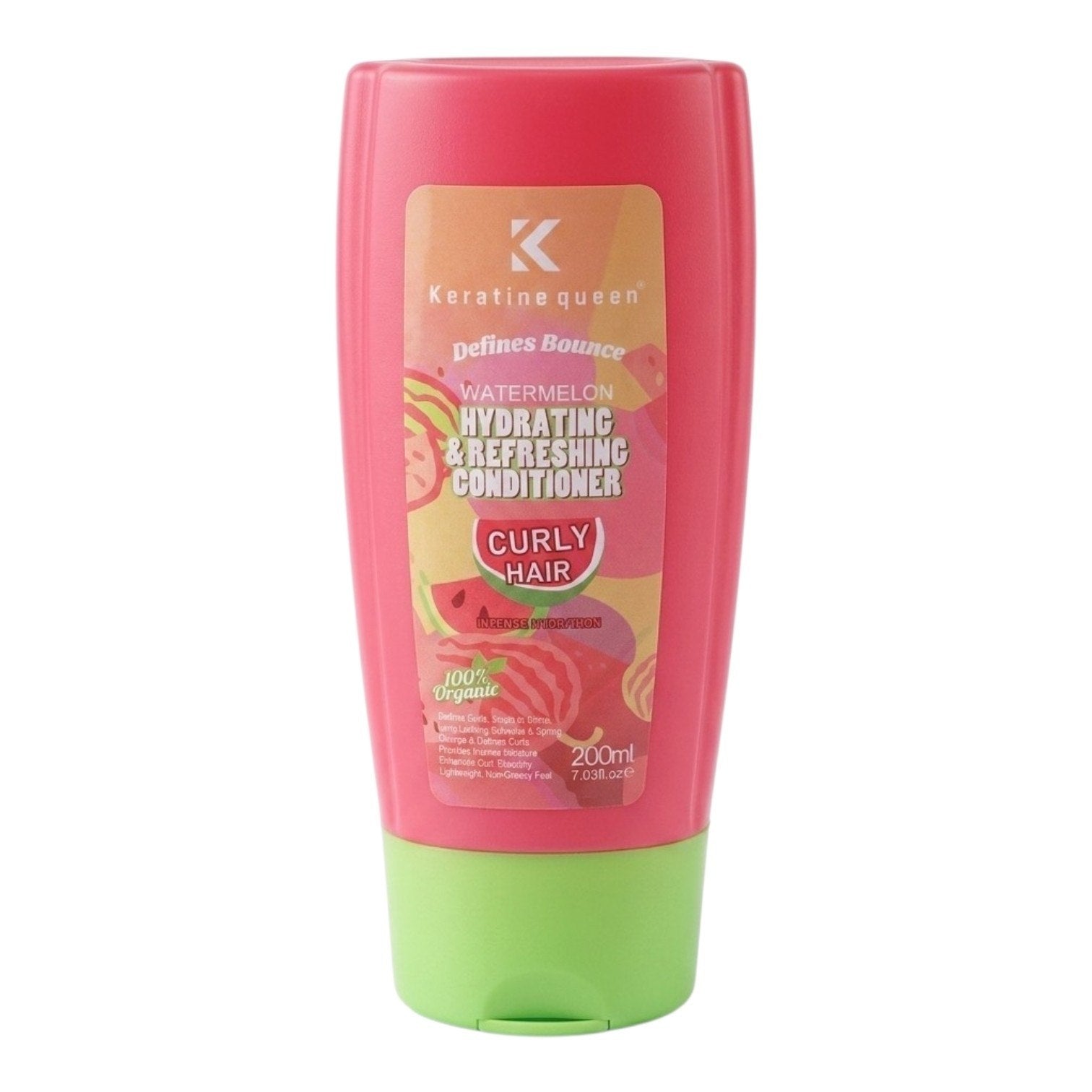 SET DE SHAMPOO Y ACONDICIONADOR HIDRATANTE Y NUTRITIVO PARA CABELLO RIZADO CON EXTRACTO DE SANDIA KERATINE QUEEN 325ML & 200ML