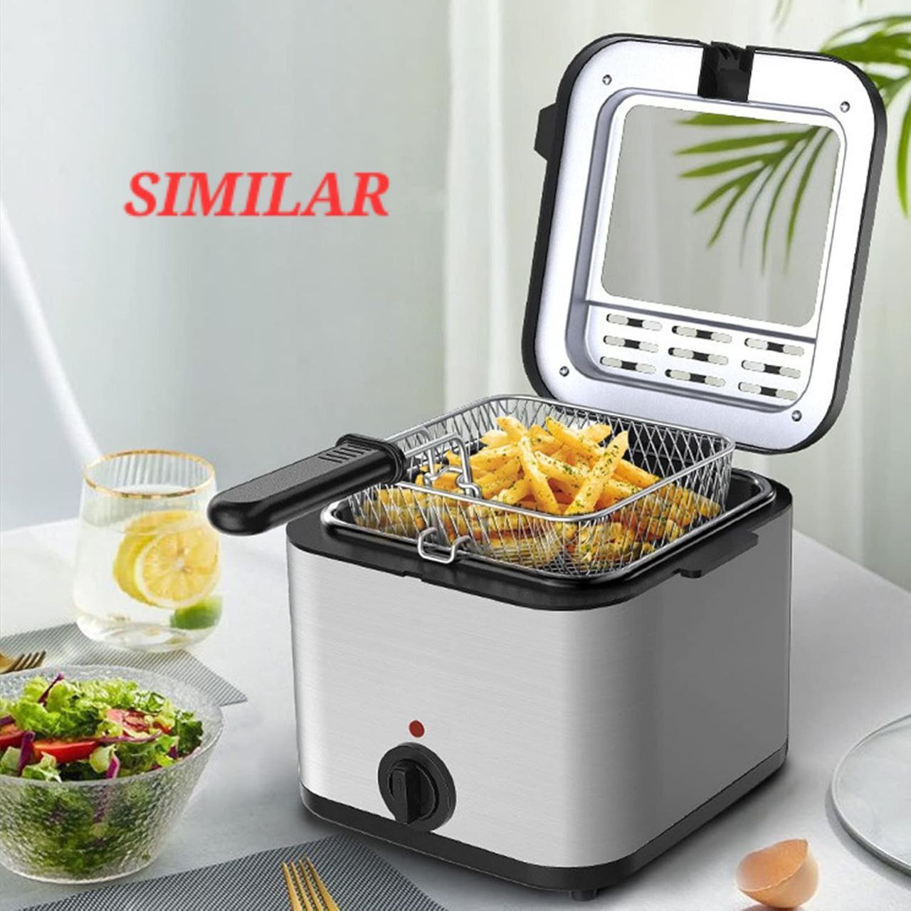 MAQUINA FREIDORA ELECTRICA DE ACERO INOXIDABLE CAPACIDAD 1.5L CRYSTAL CUISINE
