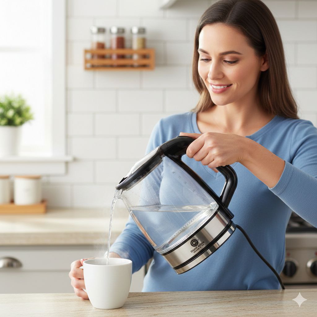 MAQUINA CAFETERA ELECTRICA  DE VIDRIO CC11097 CRYSTAL CUISINE 2L