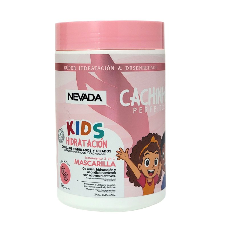 MASCARILLA PARA EL CABELLO 3 EN 1 PARA NIÑOS HIDRANTE PARA CABELLO ONDULADO Y RIZADO NEVADA KIDS 1KG
