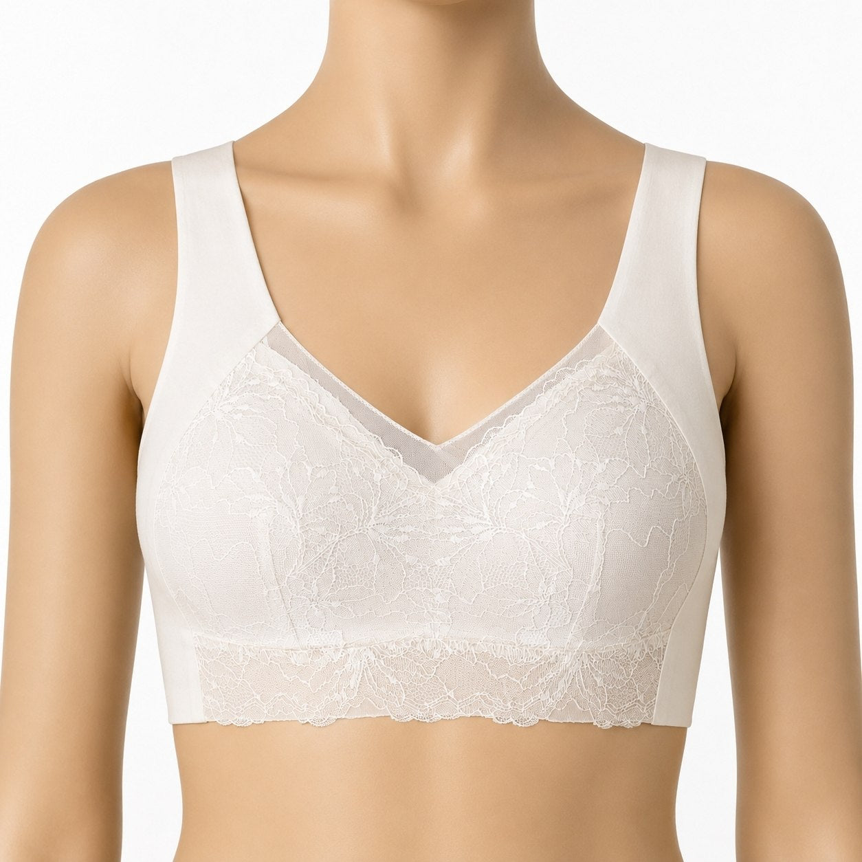 BRASIER TIPO TOP SIN VARILLA CON ENCAJE FLORAL