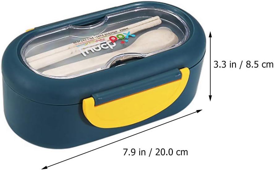 LONCHERA RECIPIENTE DE 2 COMPARTIMIENTOS CON VASO Y CUBIERTOS PARA ALIMENTOS A PRUEBA DE FUGAS 8.5X20CM