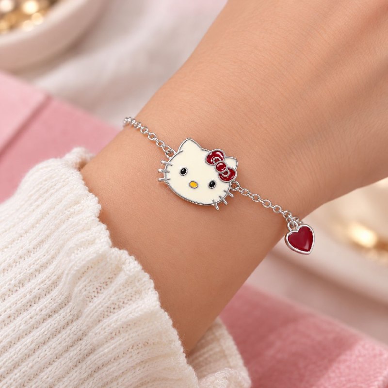 PULSERA DE PLATA 9.25 CON DISEÑO DE HELLO KITTY 21CM Y 4.8G
