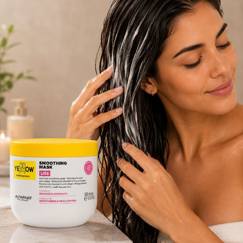 MASCARILLA CAPILAR ALISADORA Y ANTIFRIZZ CON KERAVEG ALFAPARF 500ML