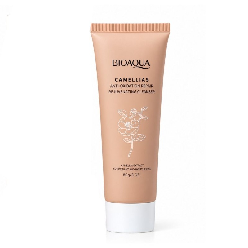 LIMPIADOR FACIAL REJUVENECEDOR E ILUMINADOR CON EXTRACTO DE FLOR DE CAMELIA BIOAQUA 80G