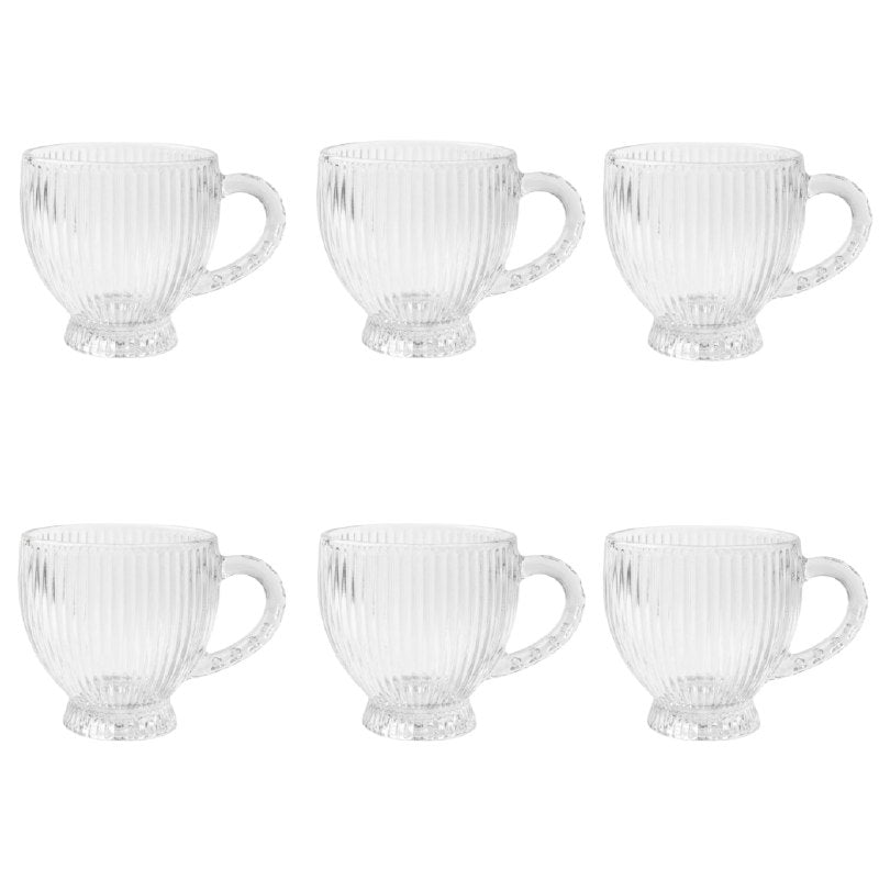 SET DE 6 TAZAS PARA BEBIDAS CALIENTES DE VIDRIO RESISTENTE BENELI HOME 210ML