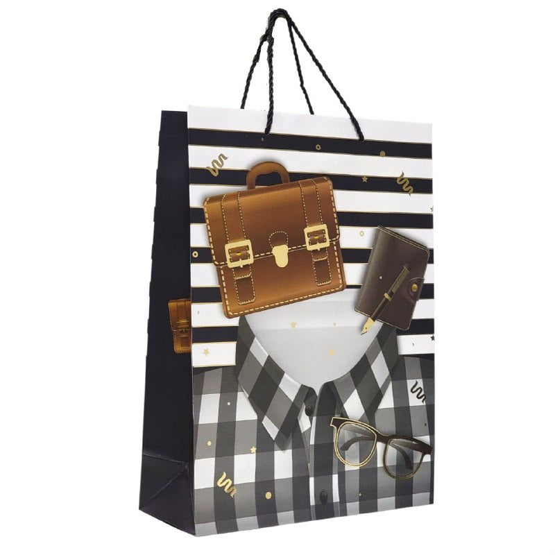 BOLSA DE REGALO PARA HOMBRE GRANDE 30X12X41.5CM