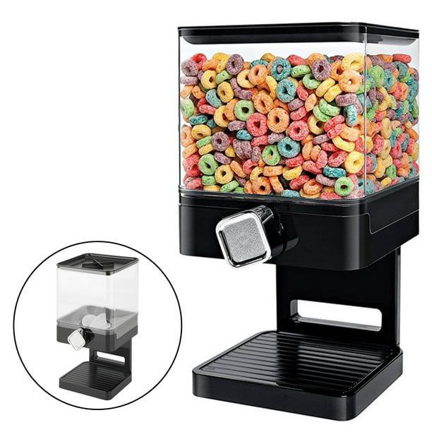 ALMACENADOR DISPENSADOR DE ALIMENTOS SECOS, CUADRADO COLOR NEGRO, PARA ALMACENAR CEREALES, GRANOS, ARROZ FRESH EASY 9OZ