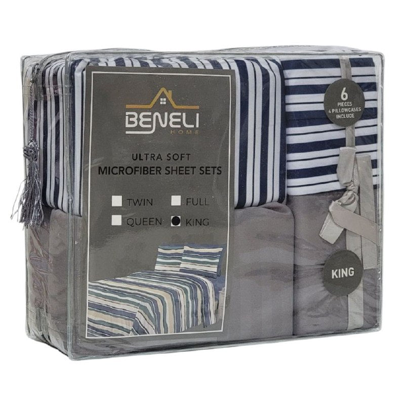 JUEGO DE SABANAS CAMERA DE 6 PIEZAS KING BENELI HOME, 13 ESTILOS