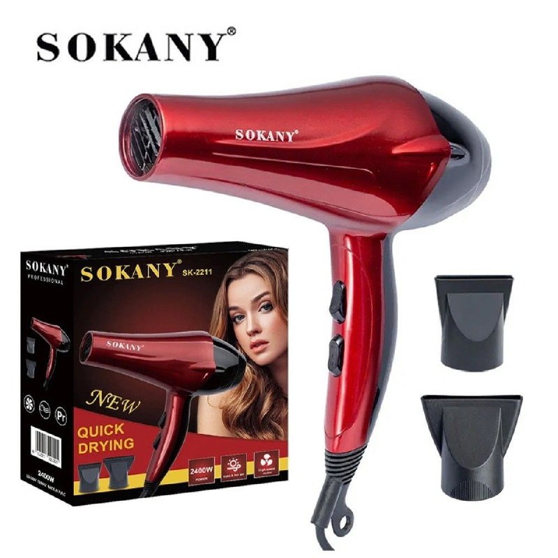 SECADORA DE CABELLO PROFESIONAL SK-2211, 2400W, AIRE FRIO Y CALIENTE SOKANY