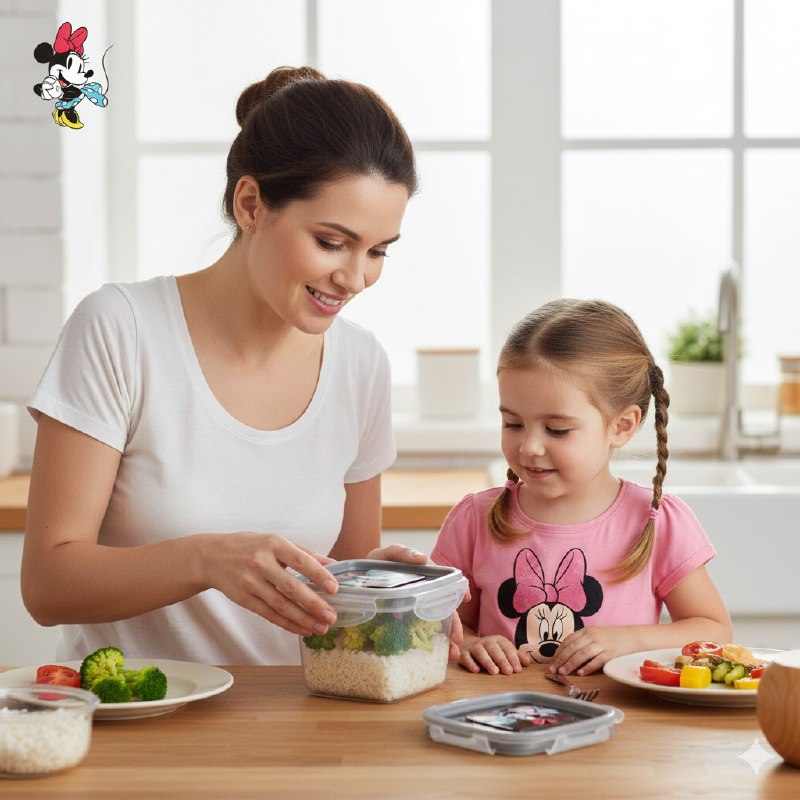 RECIPIENTE PANA PARA ALIMENTOS PARA NIÑAS CON DISEÑO DE MINNIE MOUSE 8.5X12.5CM
