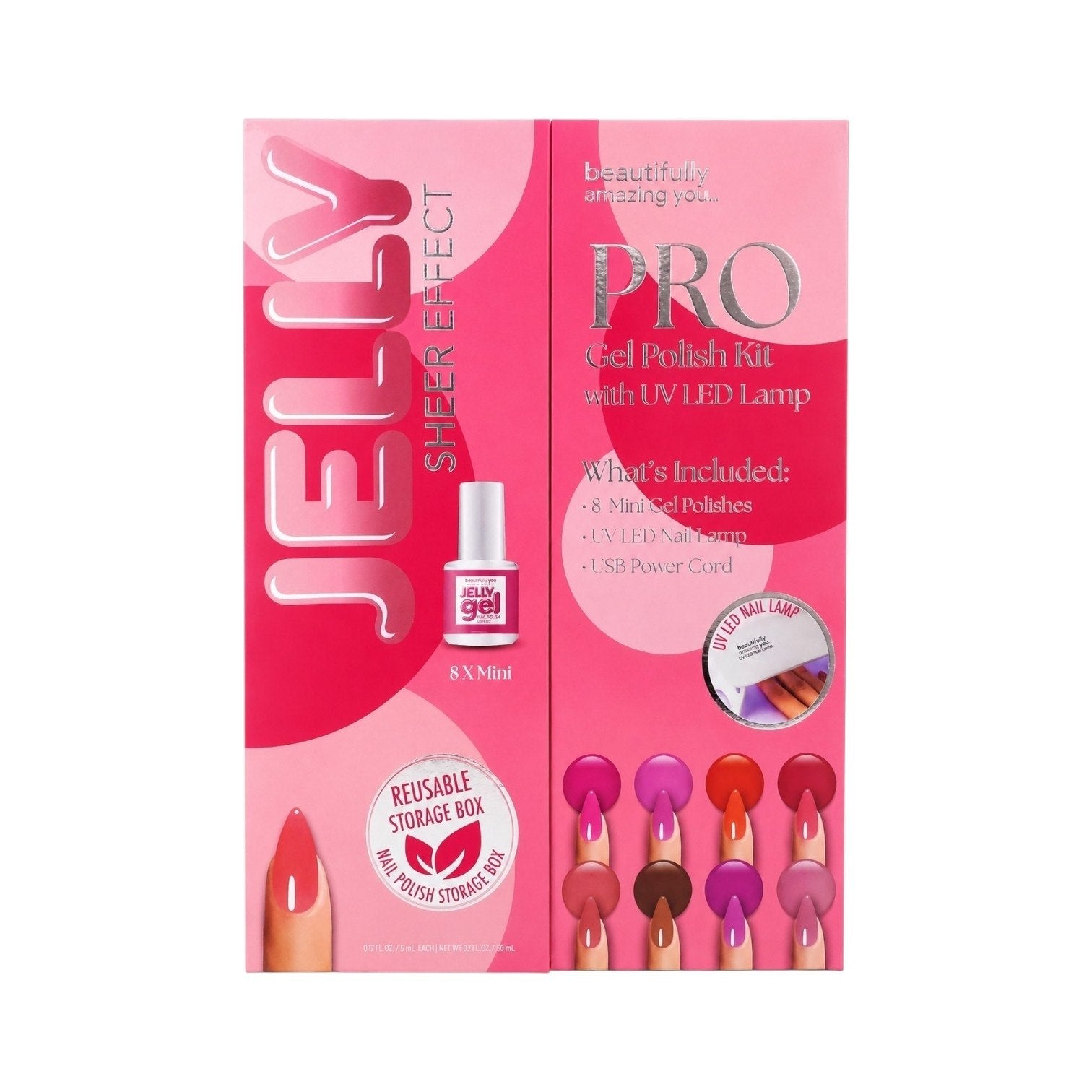 KIT DE UÑAS PERMANENTES CON LAMPARA CON TECNOLOGIA UV LED USB BEAUTIFULLY AMAZING