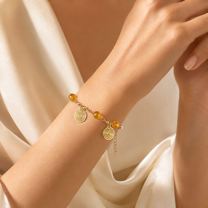 PULSERA DE ENCHAPE PARA DAMA CON DISEÑO DE ESPIRAL 27.6CM