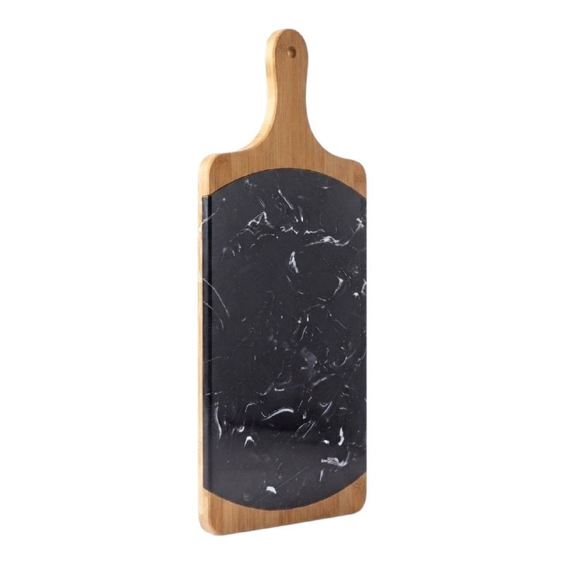 TABLA DE SERVIR COMIDA O PICAR DE MARMOL Y MADERA CON DISEÑO ELEGANTE Y NATURAL TESSIE & JESSIE 42.5X18.5X1.6CM