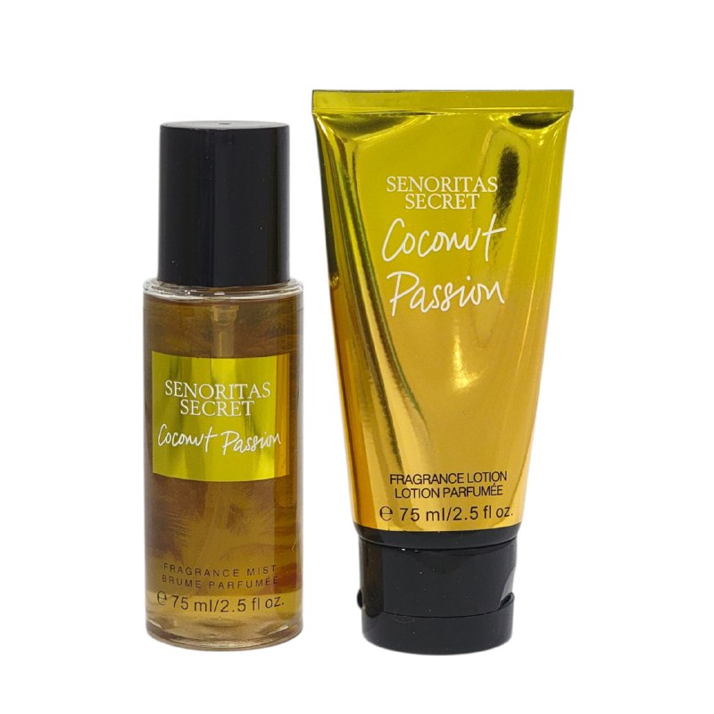 SET SENORITAS SECRET COCONUT PASSION SPLASH 75ML, BODY LOTION 75ML (M) (AROMA VS COCONUT PASSION)