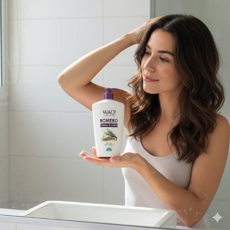 CREMA PARA PEINAR EL CBELLO DE ACEITE DE ROMERO, DA BRILLO, RESTAURA LA FIBRA CAPILAR Y DA PROTECCION UV SOLAR WAO BEAUTY 250G