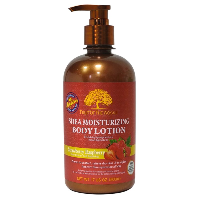 CREMA CORPORAL HIDRATANTE CON KARITE EXTRACTO DE FRESA Y FRAMBUESA FRUIT OF THE WOKALI 500ML