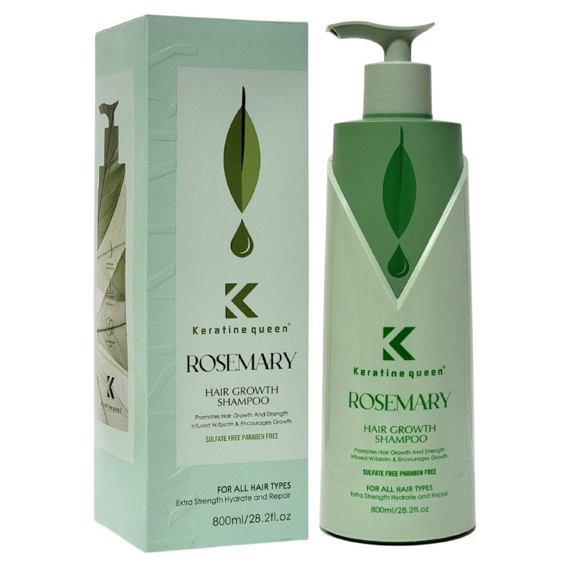 SHAMPOO DE ROMERO Y MENTA ESTIMULA CRECIMIENTO DEL CABELLO KERATINE QUEEN 800ML