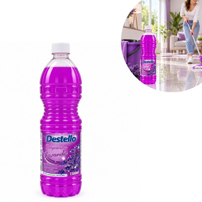 ASISTIN LIMPIADOR LIQUIDO PARA PISOS Y SUPERFICIES CON AROMA LAVANDA DESTELLO 1500ML