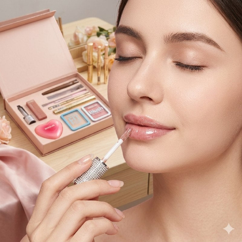 SET DE MAQUILLAJE MULTIFUNCIONAL DE 9PCS SIHEGLAN (DUPE SHEGLAM Y MAYBELLINE)