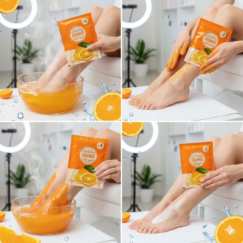 SET DE CUIDADO PARA PIES 4 EN 1 CON ESENCIA DE NARANJA