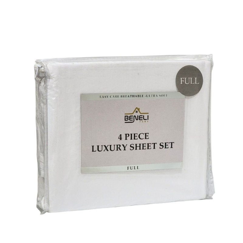 JUEGO DE SABANAS DE LUJO TAMAÑO FULL DE 4PCS BENELI HOME