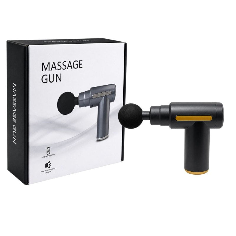 PISTOLA DE MASAJE MUSCULAR INALÁMBRICA Y RECARGABLE CON 4 CABEZALES INTERCAMBIABLES 30W