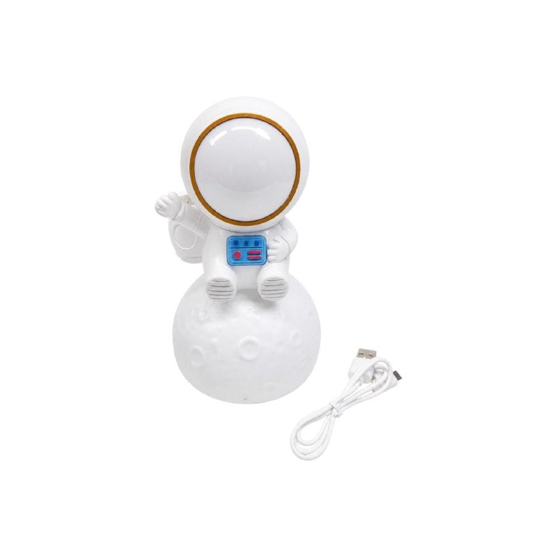 MINI LAMPARA LED PORTATIL DE ASTRONAUTA SOBRE LA LUNA CON SACAPUNTAS INTEGRADO 17X9.5X10.5CM