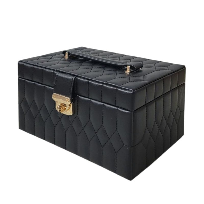 ORGANIZADOR JOYERO ELEGANTE, MAXIMINA EL ESPACIO Y MANTIENE TUS JOYAS ORDENADAS COLOR NEGRO 22CMX12CM