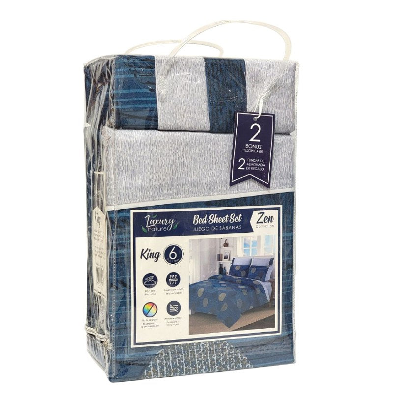 JUEGO DE SABANAS CAMERA DE 6 PIEZAS KING LUXURY NATURE BED SHEET, 10 ESTILOS