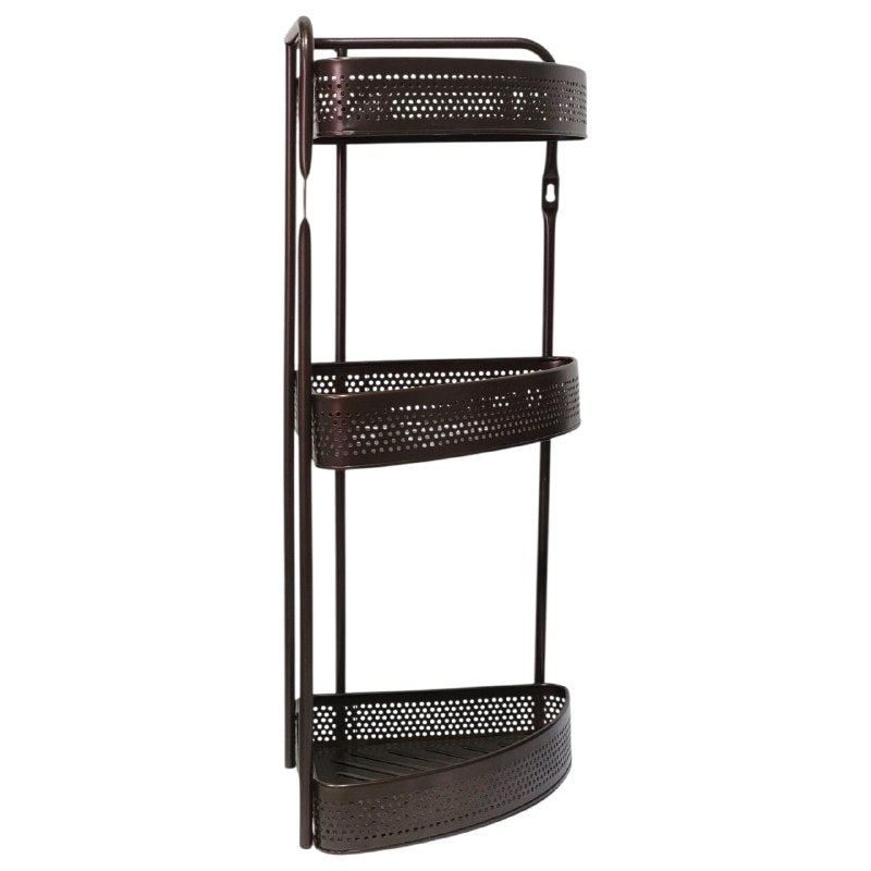 ESTANTE ORGANIZADOR DE ESQUINA DE 3 NIVELES MULTIUSOS PARA COCINA DE METAL INOXIDABLE 24X24X60.5CM