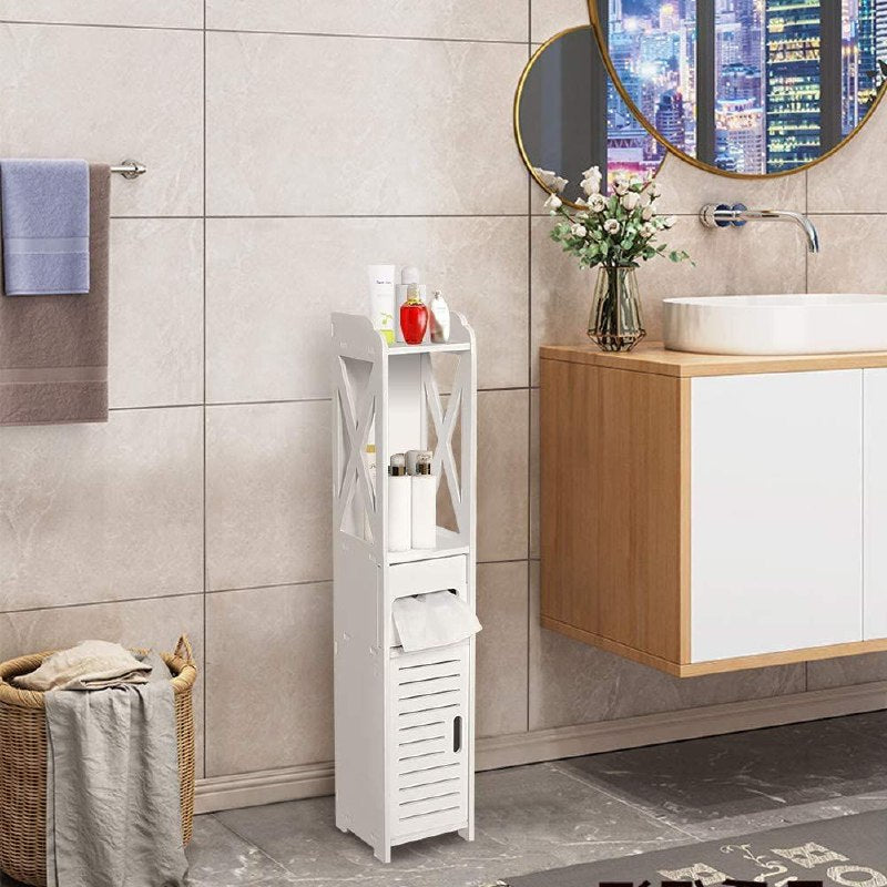 ESTANTE ORGANIZADOR MULTIUSO MODERNO Y COMPACTO COLOR BLANCO 80X15X15CM