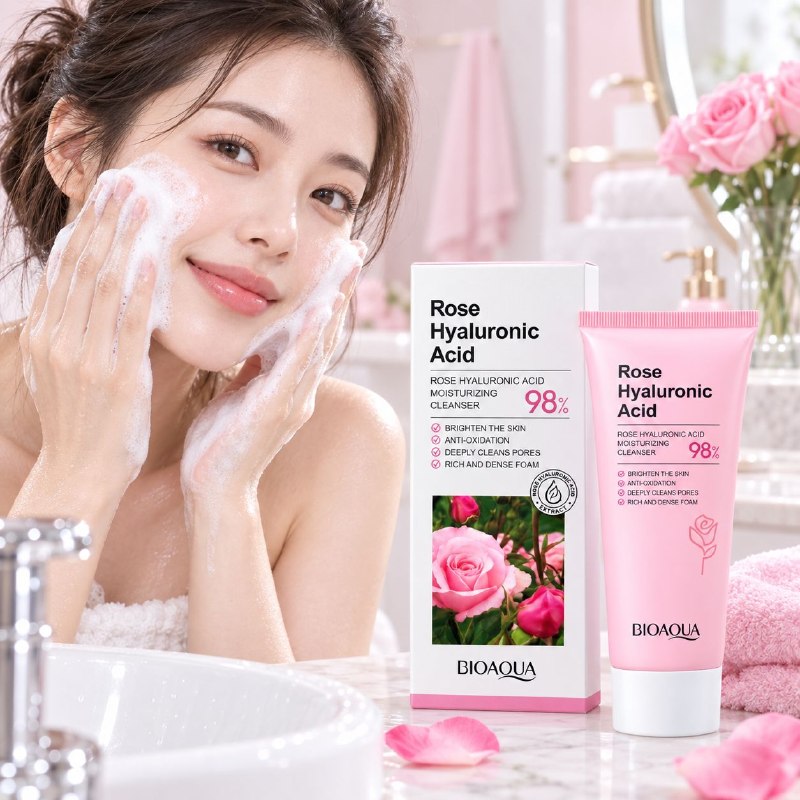 LIMPIADOR FACIAL HIDRATANTE CON ACIDO HIALURONICO BIOAQUA 100G