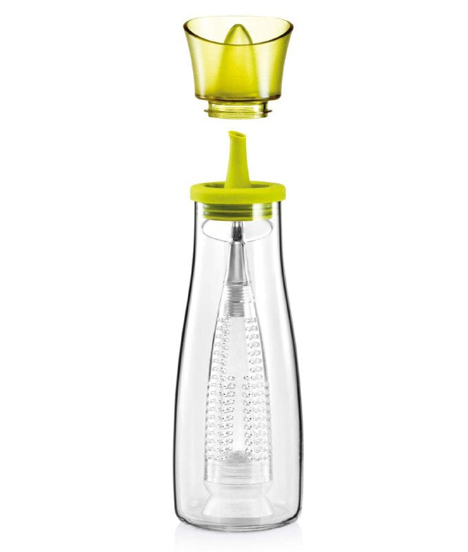 BOTELLA DISPENSADORA DE ACEITE AROMATIZADO CON ESPECIAS, AJOS,ETC DE VIDRIO BOROSILICATO, SILICONA FLEXIBLE Y PLASTICO RESISTENTER GLASS OIL BOTTLE 500ML