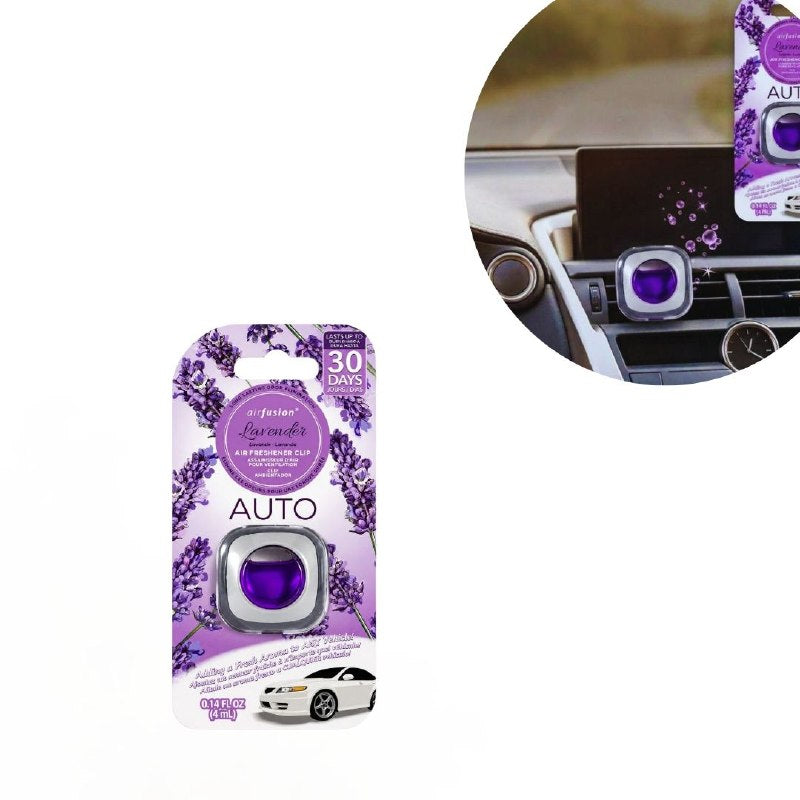 AMBIENTADOR PARA AUTO TIPO CLIP PARA REJILLAS DE VENTILACION CON AROMA A LAVANDA AIR FUSION 4ML