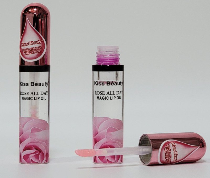 BRILLO LABIAL MAGICO CON ESENCIA DE ROSA KISS BEAUTY ROSE ALL DAY 7ML