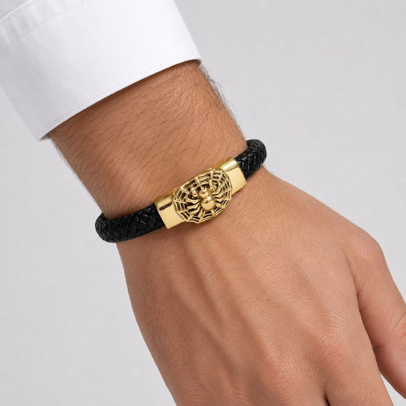 PULSERA DE ENCHAPE PARA CABALLERO CON DISEÑO DE ARAÑA 24CM