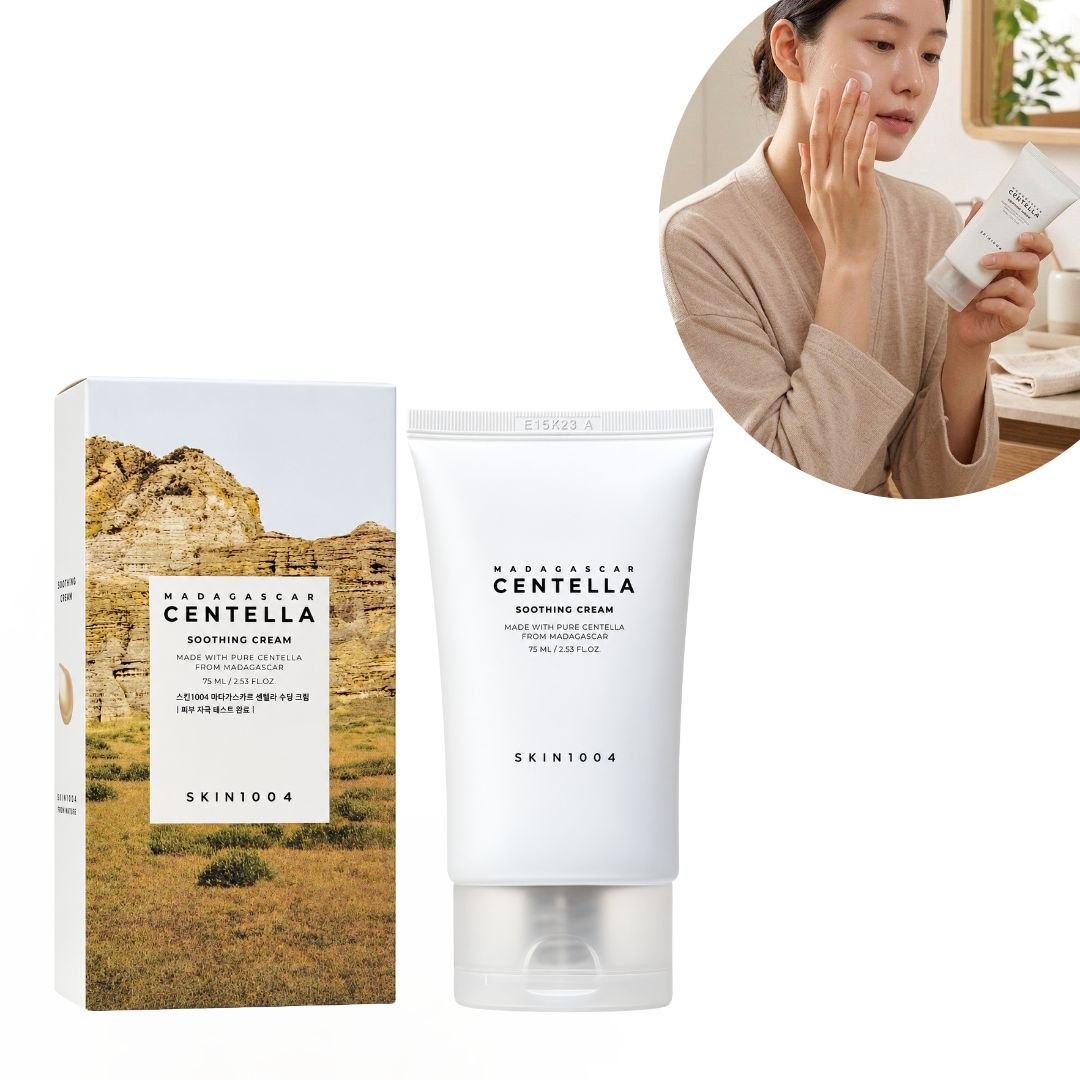 CREMA FACIAL CALMANTE PARA PIEL SENSIBLE Y ACNE CON CENTELLA ASIATICA DE MADAGASCAR Y CERAMIDAS SKIN1004 75ML