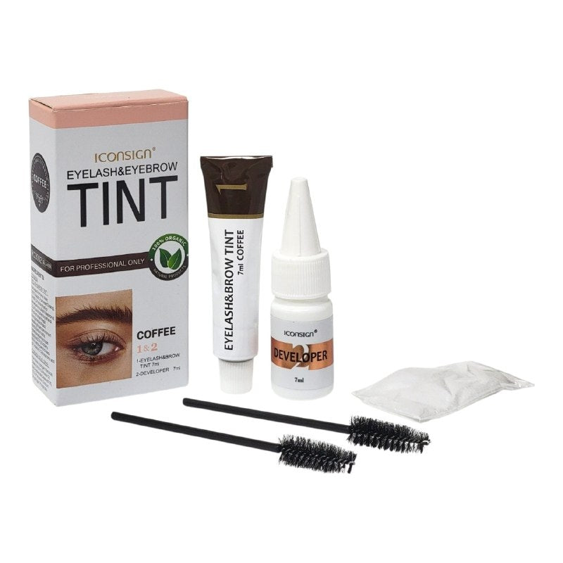 TINTE PARA CEJAS Y PESTAÑAS ACTIVADOR COLOR COFFE DE LARGA DURACION Y ALTA RESISTENCIA ICONSING 7ML