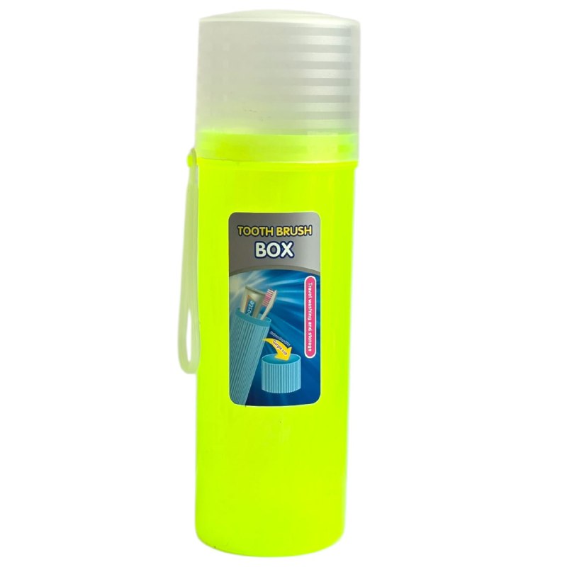 FUNDA ESTUCHE REDONDO PORTATIL PARA CEPILLOS DE DIENTES TOOTH BRUSH BOX 19X5.5CM