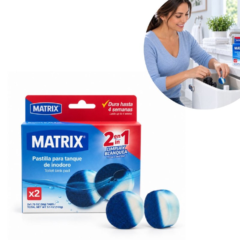 PASTILLAS LIMPIADORAS Y BLANQUEADORAS PARA INODORO BAÑO MATRIX 100GX2UND