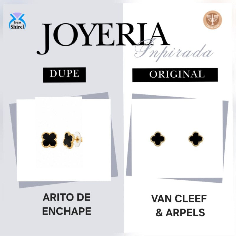 SET DE 5 PARES DE ARITOS DE ENCHAPE PARA DAMA TRÉBOLES ESMALTADOS, CIRCONES Y PERLAS