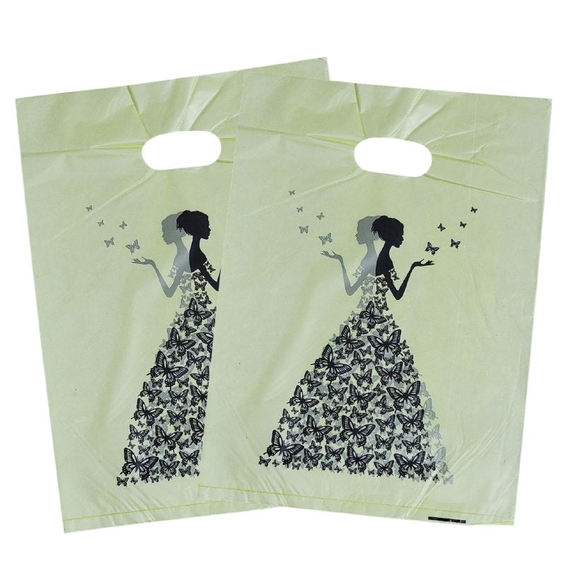 BOLSA DE REGALO PLASTICA MEDIANA 25X35CM, PAQUETE 100UND