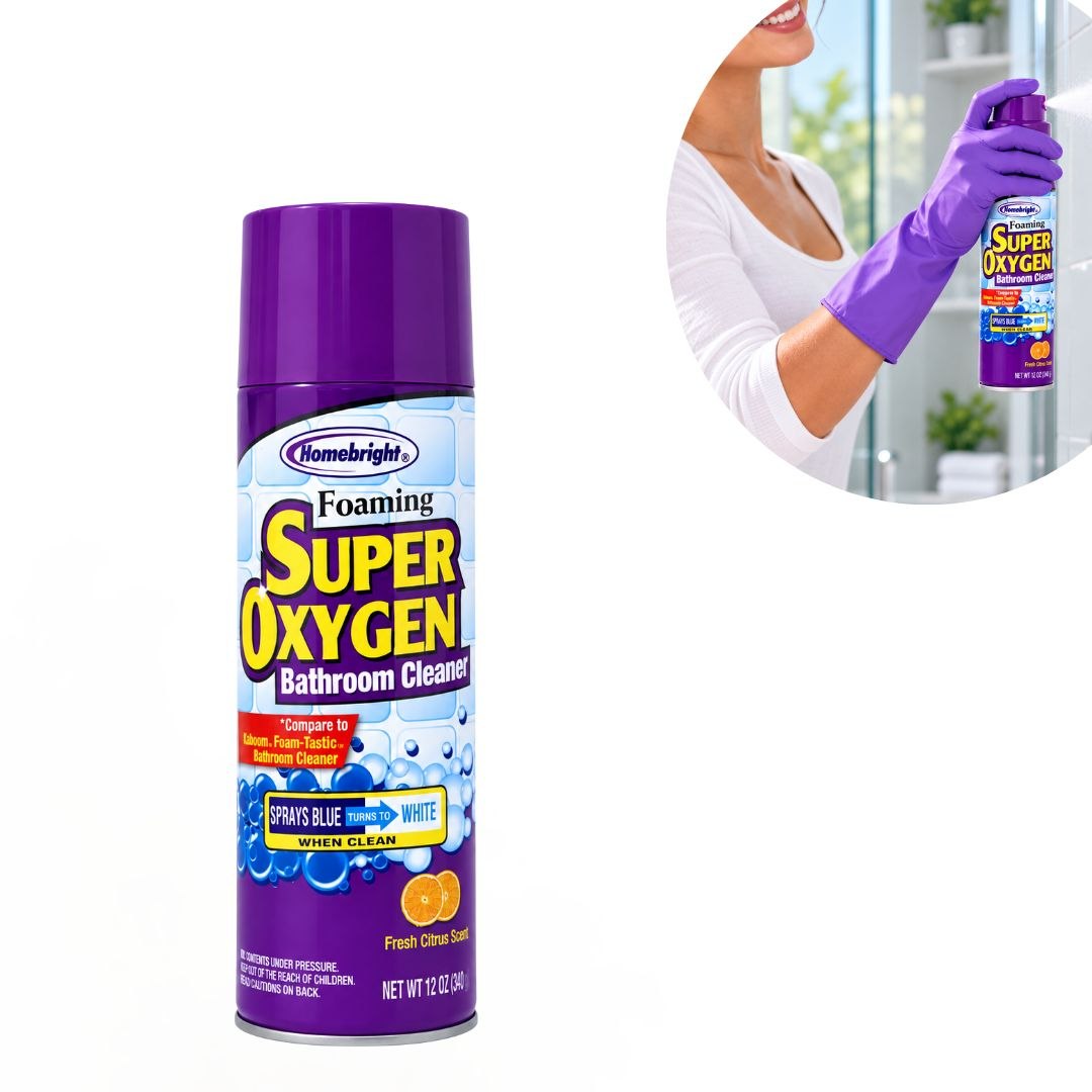 LIMPIADOR DE BAÑOS ESPUMOSO CON SUPER OXIGENO HOMEBRIGHT 340G
