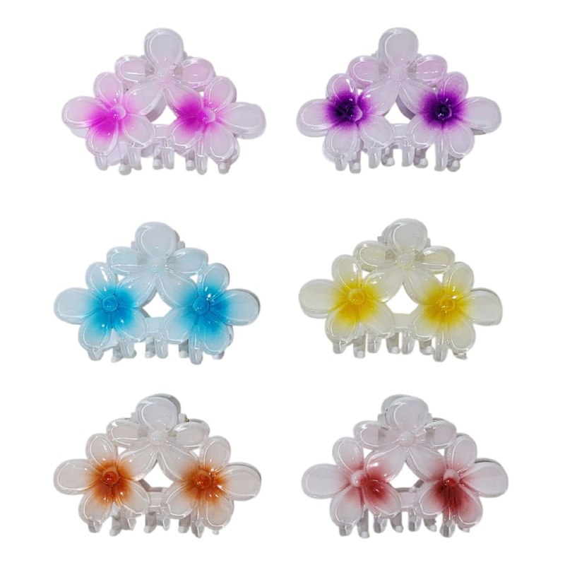 GANCHO PARA EL CABELLO DE 3 FLORES HAWAIANA, PINZAS DE SUJECION FUERTE, ACCESORIO PARA EL CABELLO PAQUETE DE 12UND 8X5CM