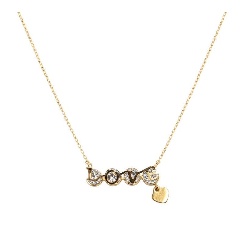 GARGANTILLA DE ENCHAPE PARA DAMA CON DISEÑO LOVE AMOR 3.3CM