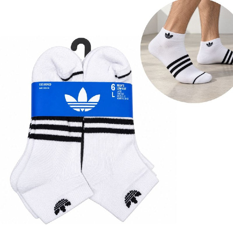 CALCETA TOBILLERA ORIGINAL ADIDAS 6 PARES TALLA MUJER 10-13 TALLA HOMBRE 8-12