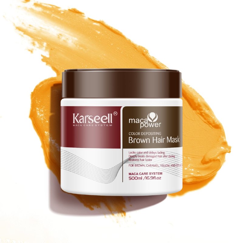 MASCARILLA CAPILAR MARRON DEPOSITANTE DE COLOR Y REPARADORA CON ESENCIA DE MACA PERUANA KARSEELL 500ML