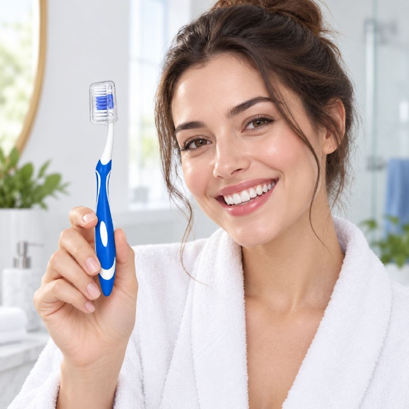 CEPILLO DE DIENTES DE LIMPIEZA PROFUNDA CON LIMPIADOR DE LENGUA Y CERDAS DE NYLON MATRIX 19CM
