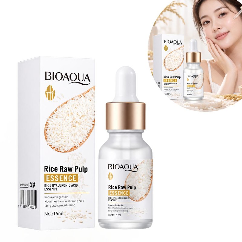SUERO FACIAL REPARADOR E ILUMINADOR DE ACIDO HIALURONICO Y EXTRACTO DE ARROZ BIOAQUA 15ML